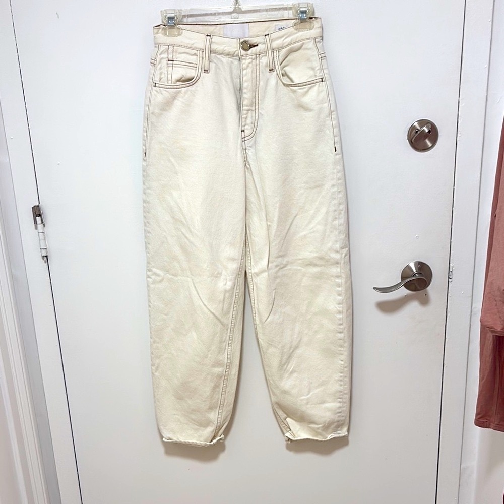 Frame High-Waisted Barrel Jeans